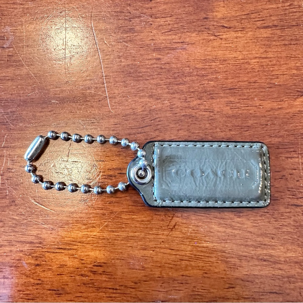 Coach Silver and Gray Key Holder